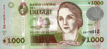 P 91c Uruguay 1000 Pesos Uruguayos Year 2008